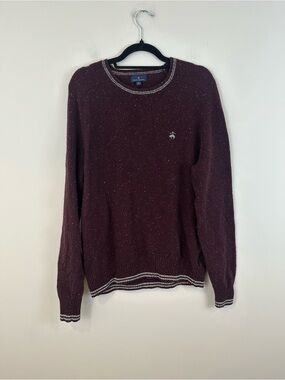 Brooks Brothers Maroon Crewneck Sweater Lambs Wool Size Large